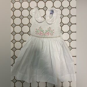 Friedknit Creations Classic White Smocked Girls' Dress size 18 months